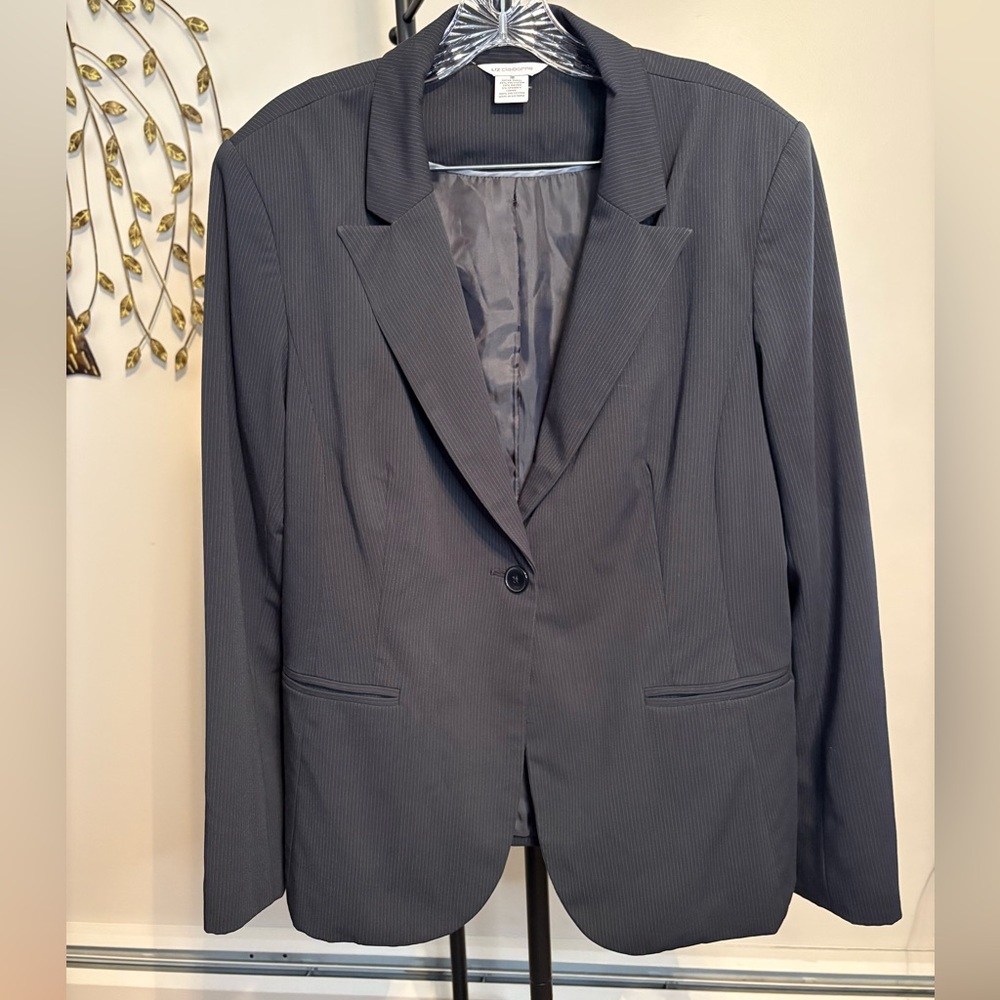 Liz Claiborne Black with Pinstripe Blazer